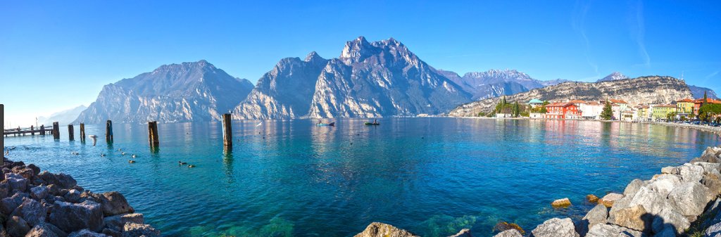 Dramatic mountains surrounding Riva del Garda