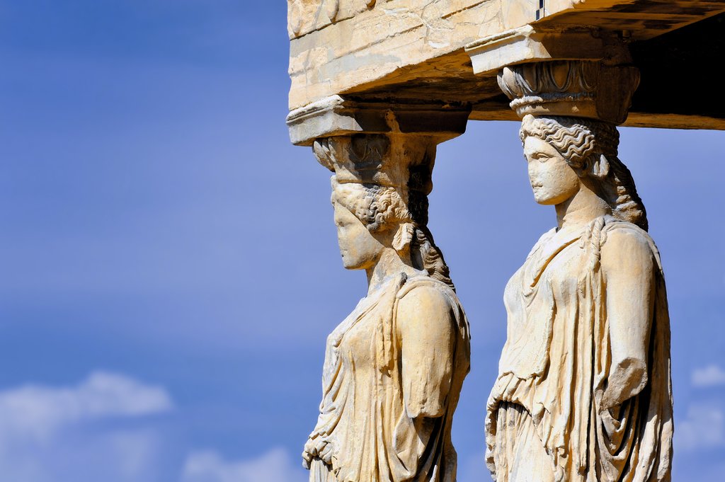 Porch of the Maidens at the Erechtheum temple at the Acropolis