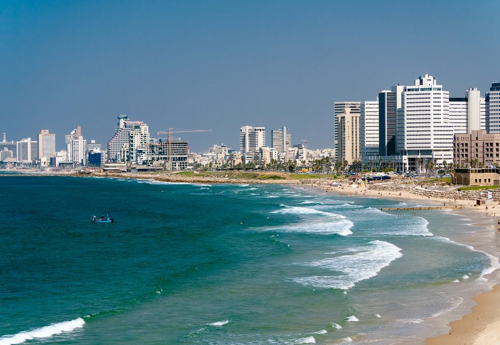 Tel Aviv skyline and beach