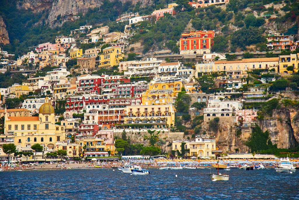View of Positano from the water
