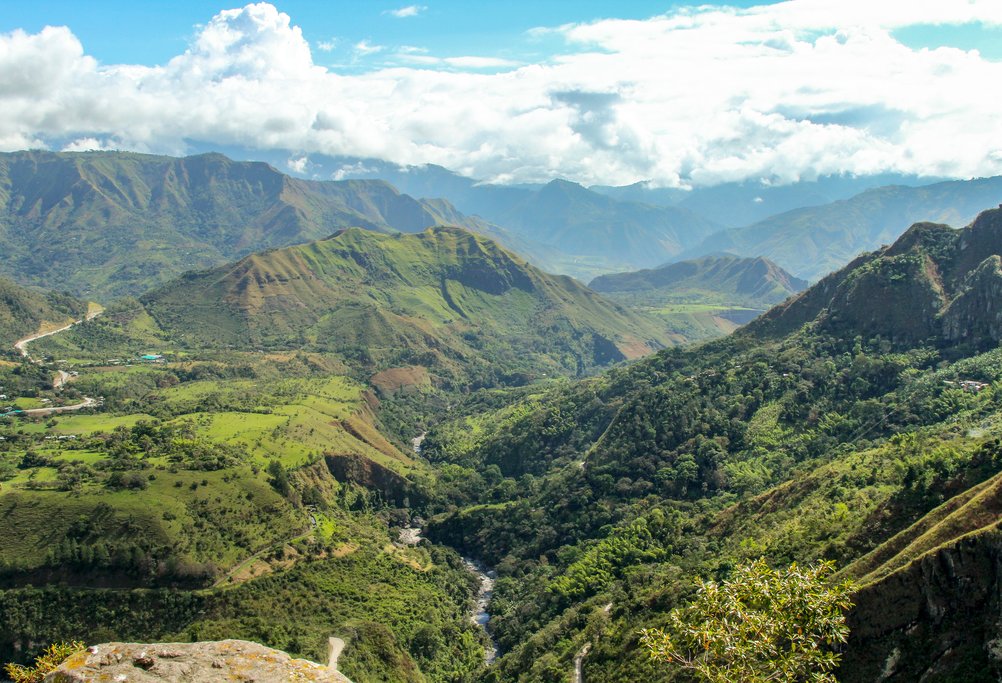 View of the Inza Valley from Popayán, Colombia