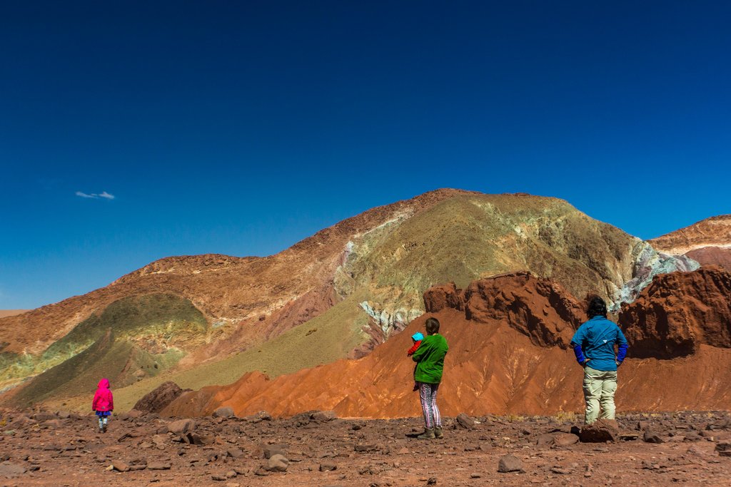Strolling amid the otherworldly landscape of the Rainbow Valley