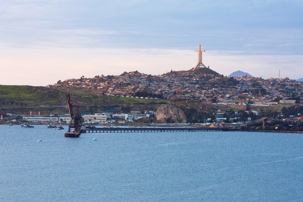 View of the Third Millenium Cross in Coquimbo