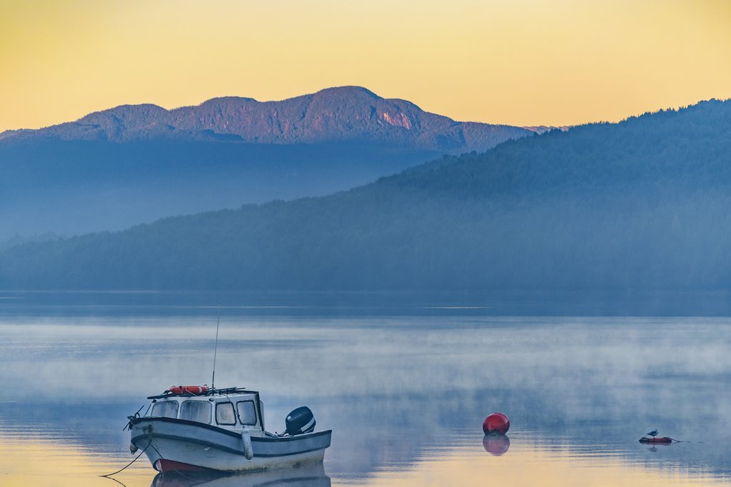 Boat on Puyuhuapi Lake
