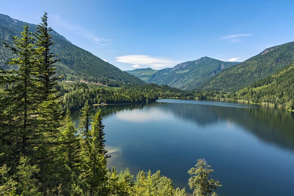 Three Valley Lake near Revelstoke and a historic ghost town
