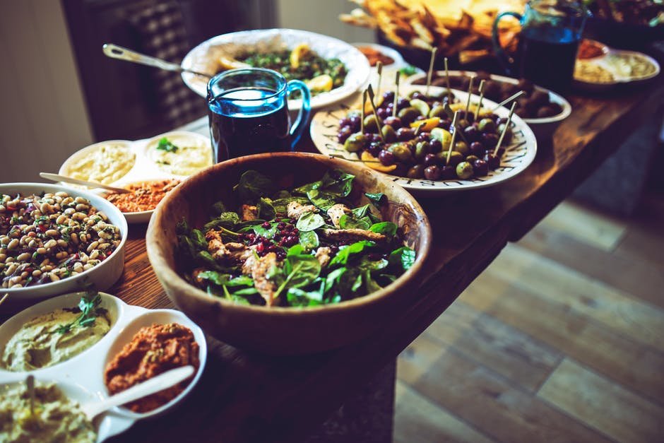 A mealtime spread