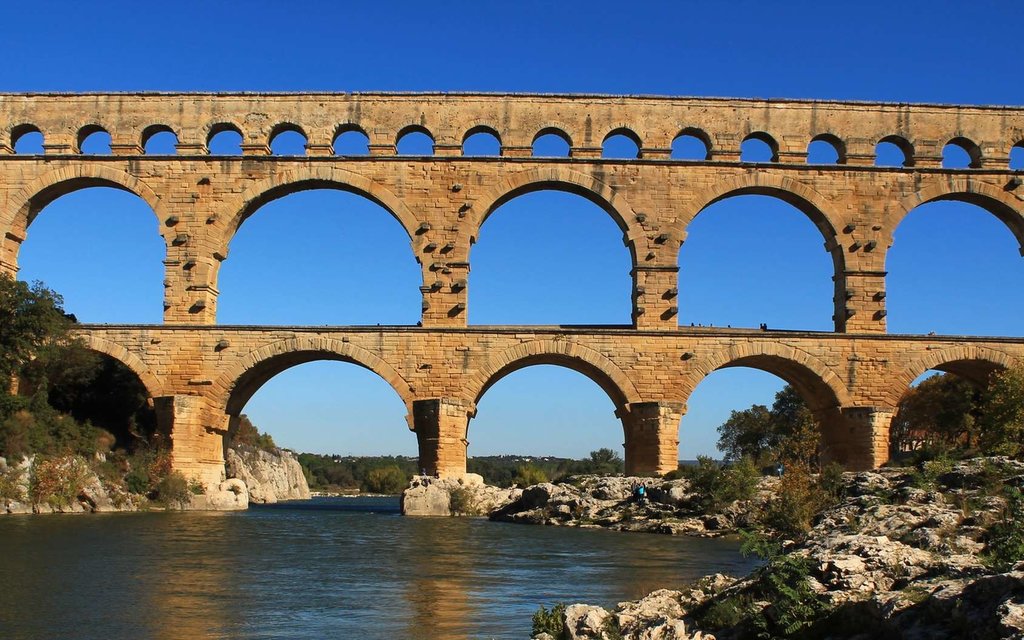 The great Pont du Gard near Uzès