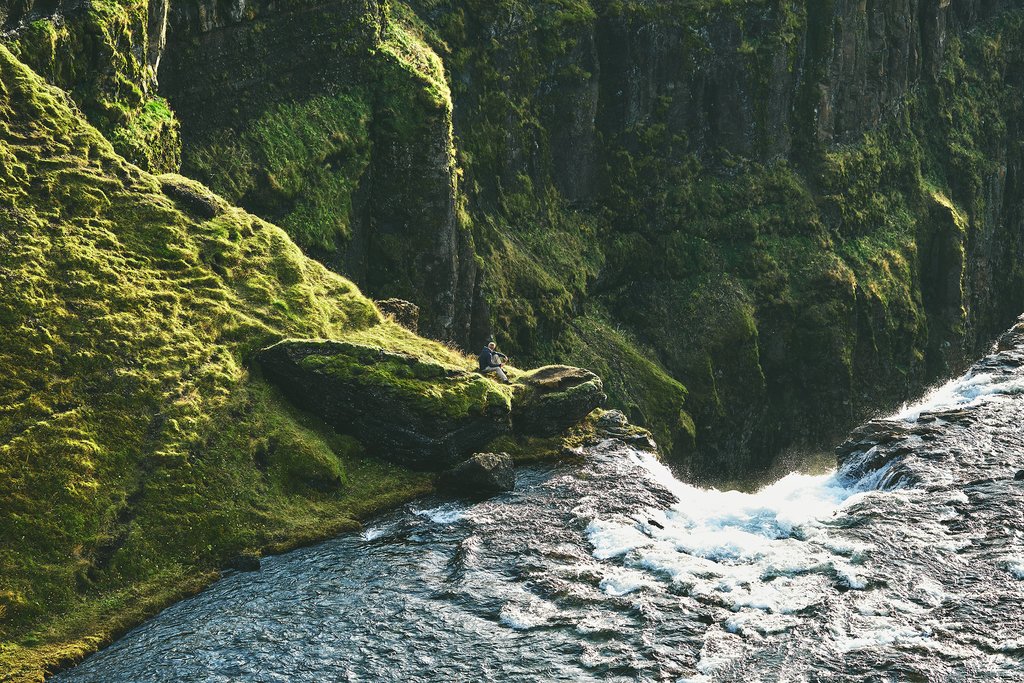 A trail leads to the top of Glymur Falls