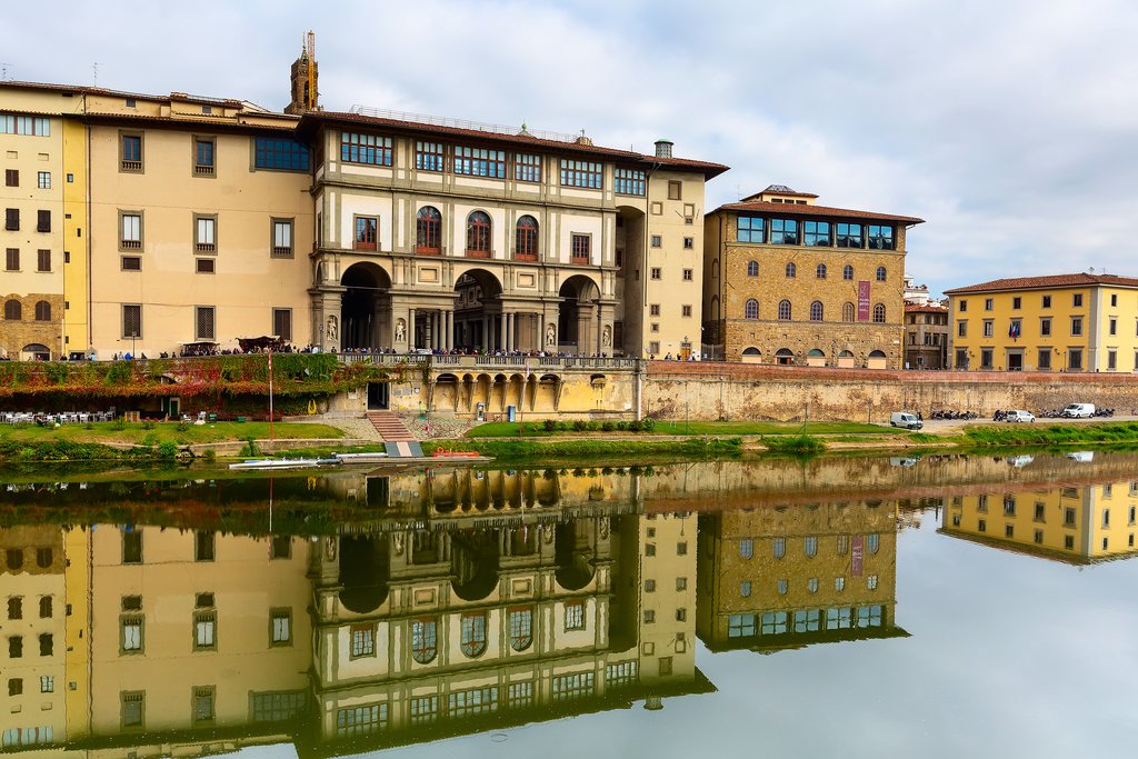 Reflection of the Uffizi Gallery in the River Arno