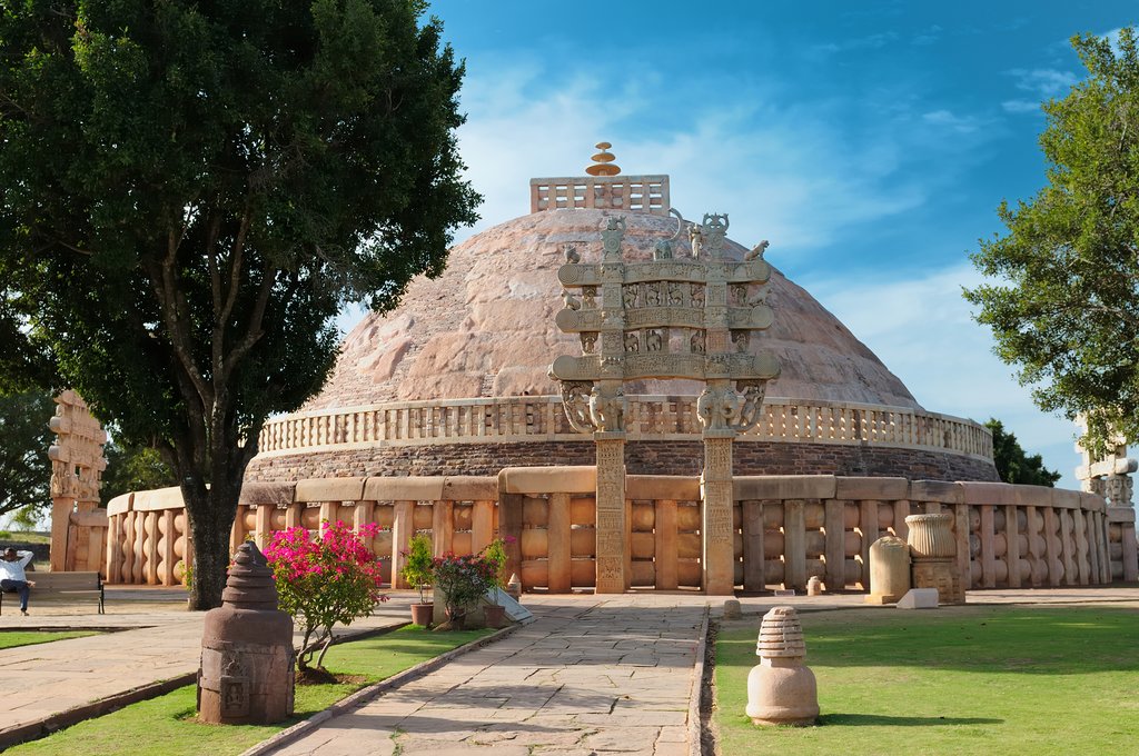 Ancient Buddhist Sanchi Stupa in Madhya Pradesh