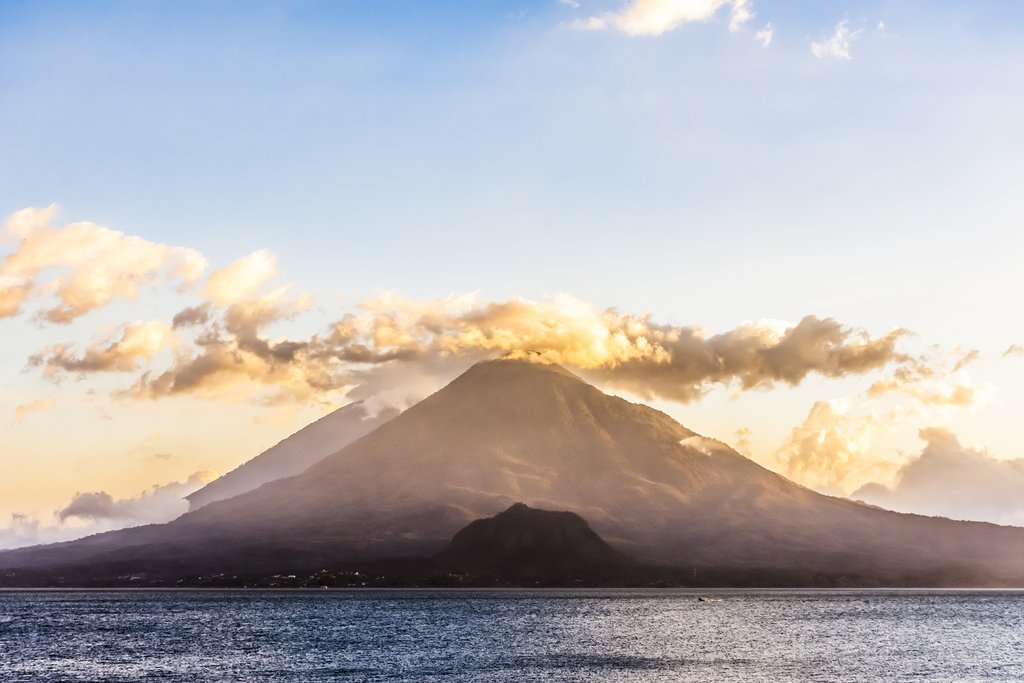 Toliman Volcano Over Lake Atitlán