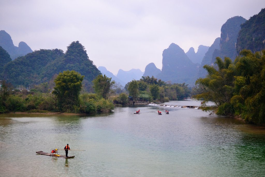 Bamboo rafts on the Li River