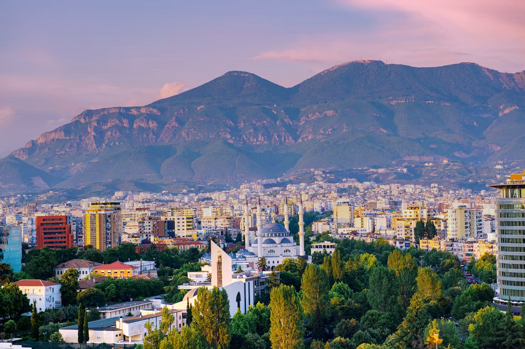 Tirana at Sunset