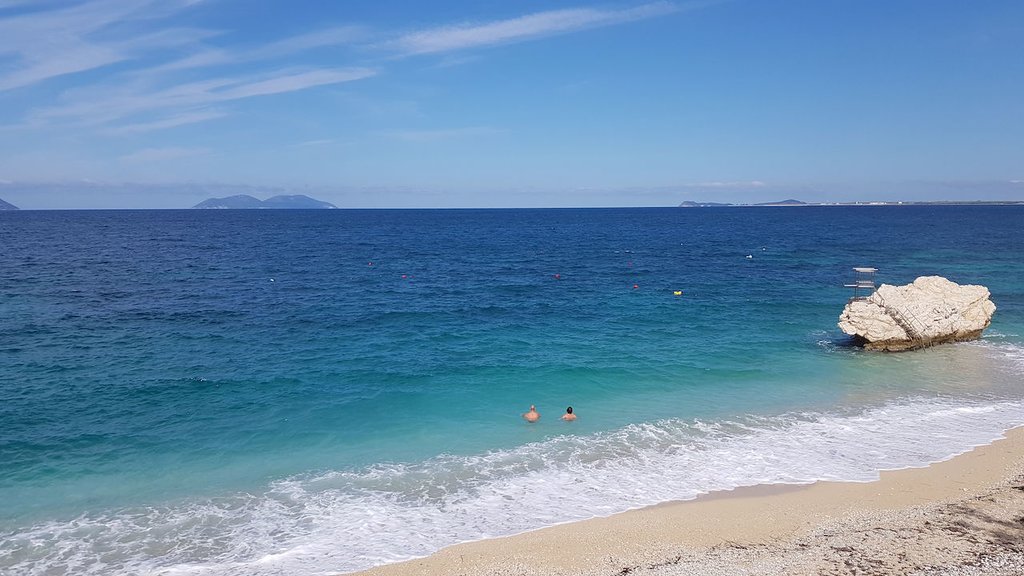The turquoise waters of the Albanian Riviera.