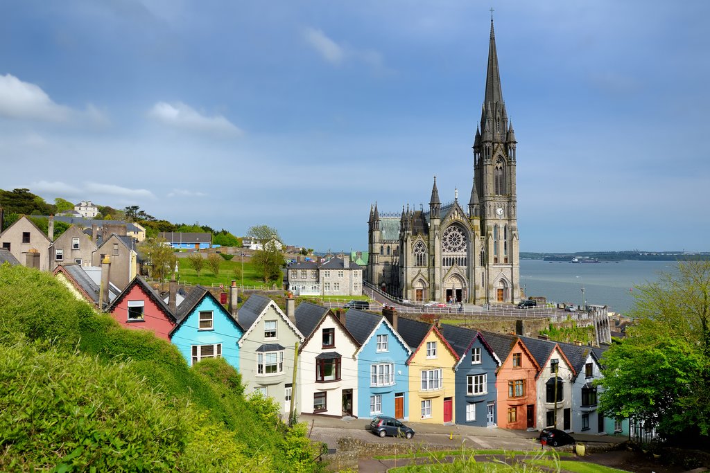 Row Houses and Saint Colman's Cathedral, Cobh