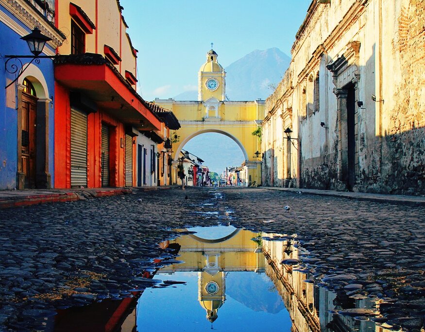 Arch Street in Antigua, Guatemala