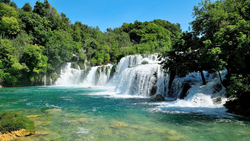 A popular waterfall spot in Krka National Park