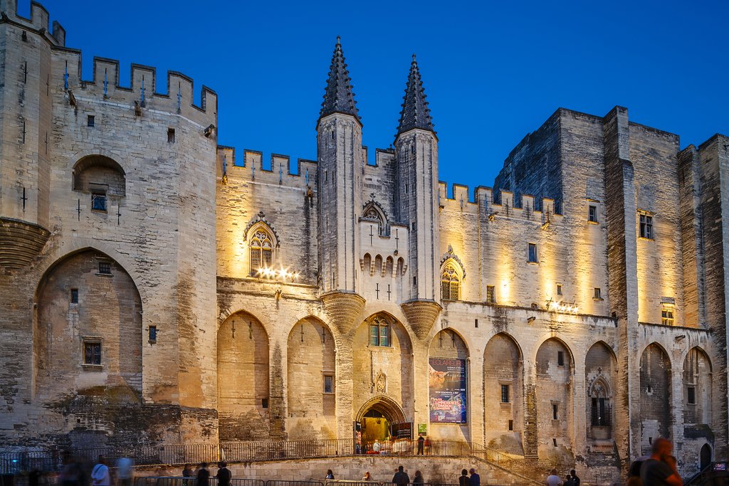 Avignon, France at night