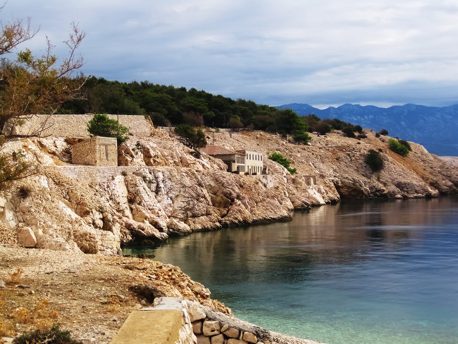Remains of the former communist prisons on Goli otok
