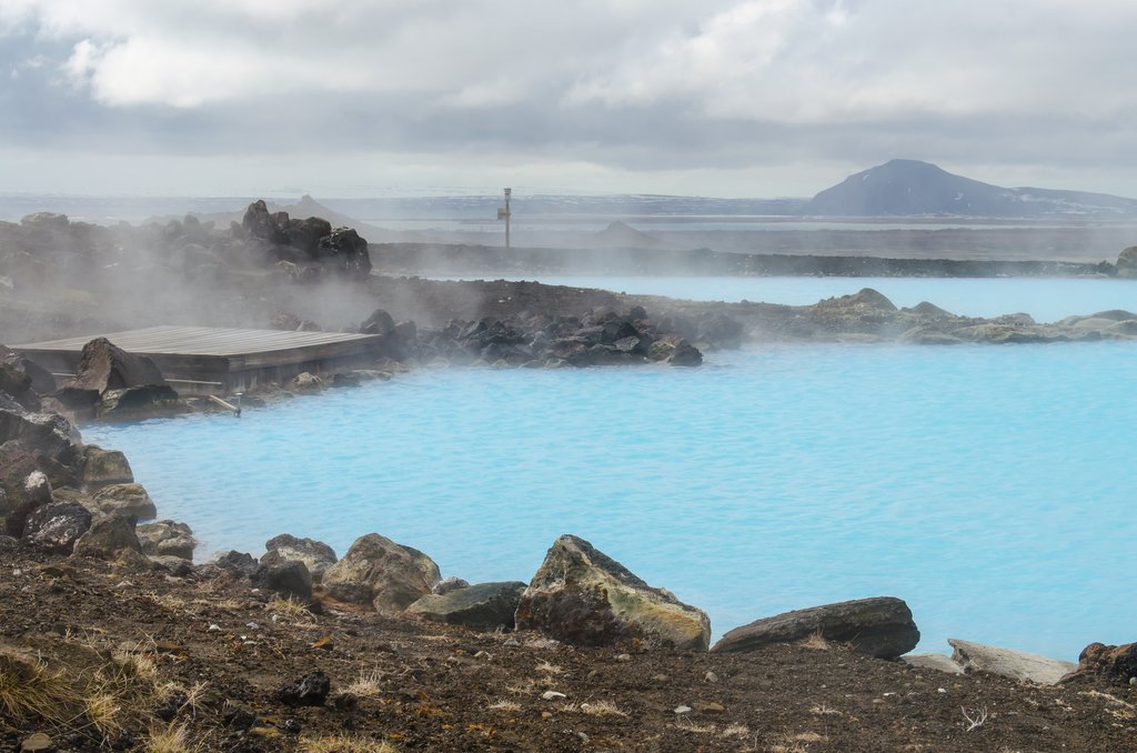 Relax in the warm blue waters of Lake Myvatn's nature baths