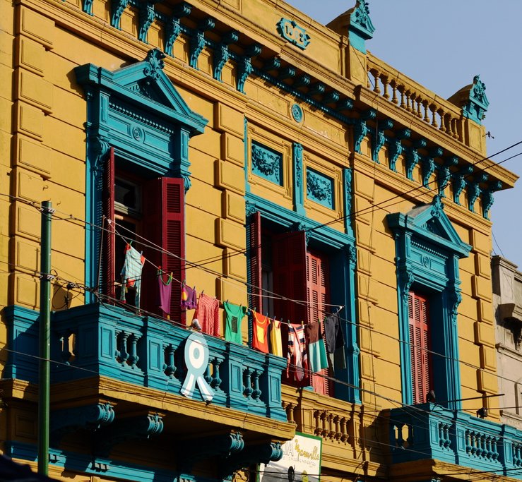 The city has many colorful colonial houses