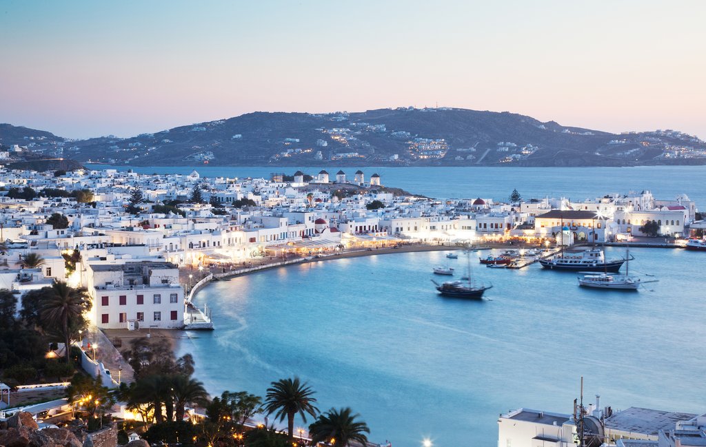 Mykonos in the evening