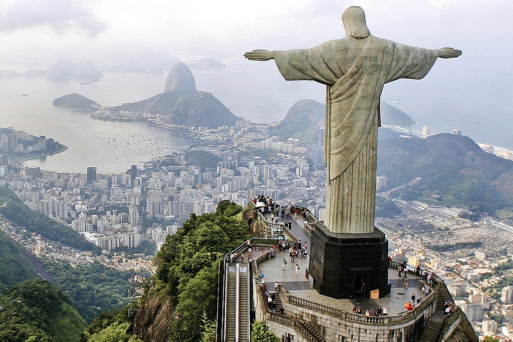 The view from Christ the Redeemer, in Rio de Janeiro