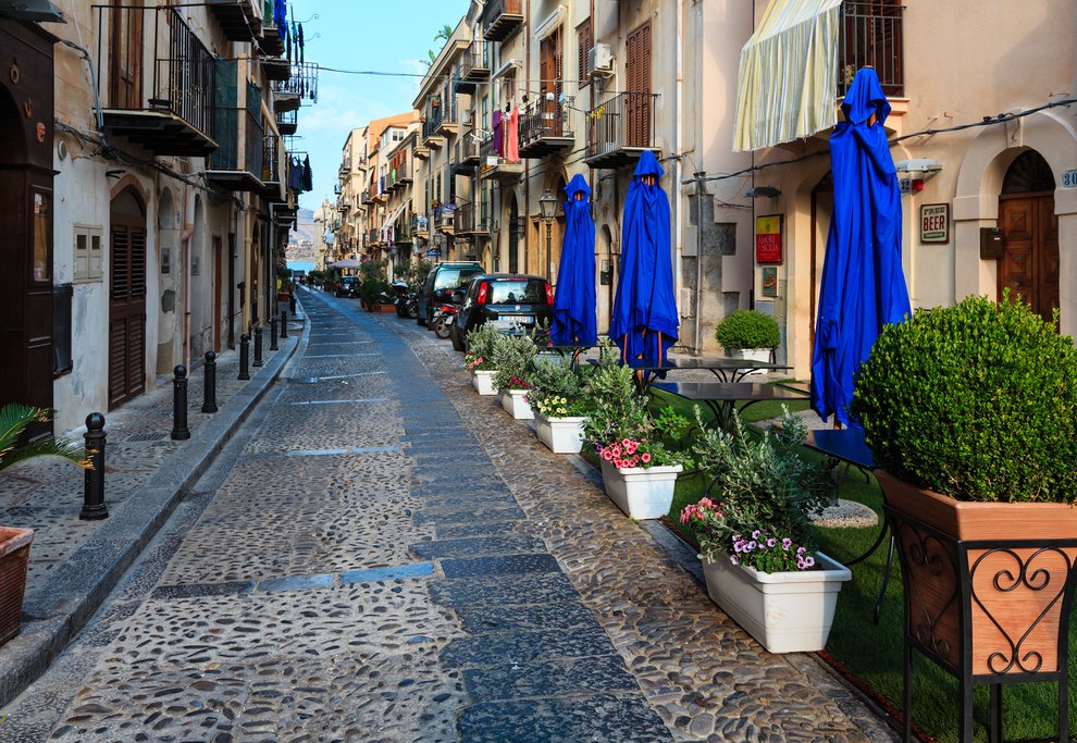 Italy - Sicily - Cefalù - Typical street in Cefalù