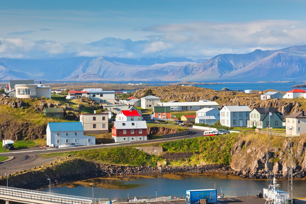 The town of Stykkisholmur on the Snaefellsnes peninsula