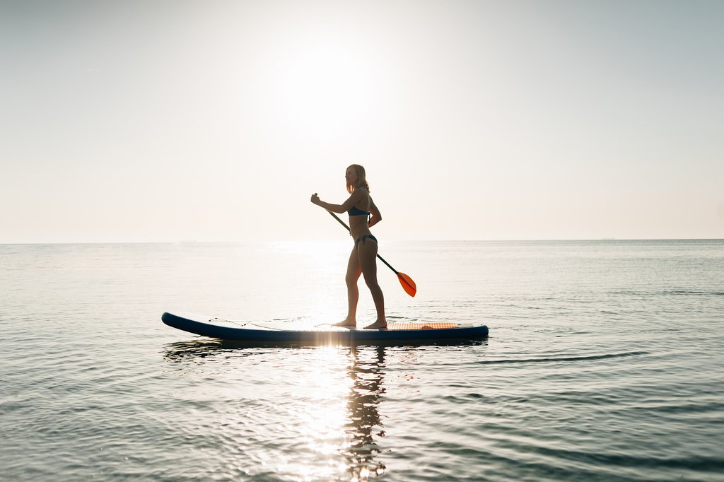 Paddleboarding in paradise