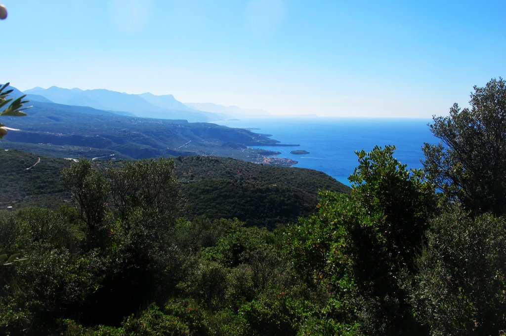 Hilltop view of the Kardamyli coast
