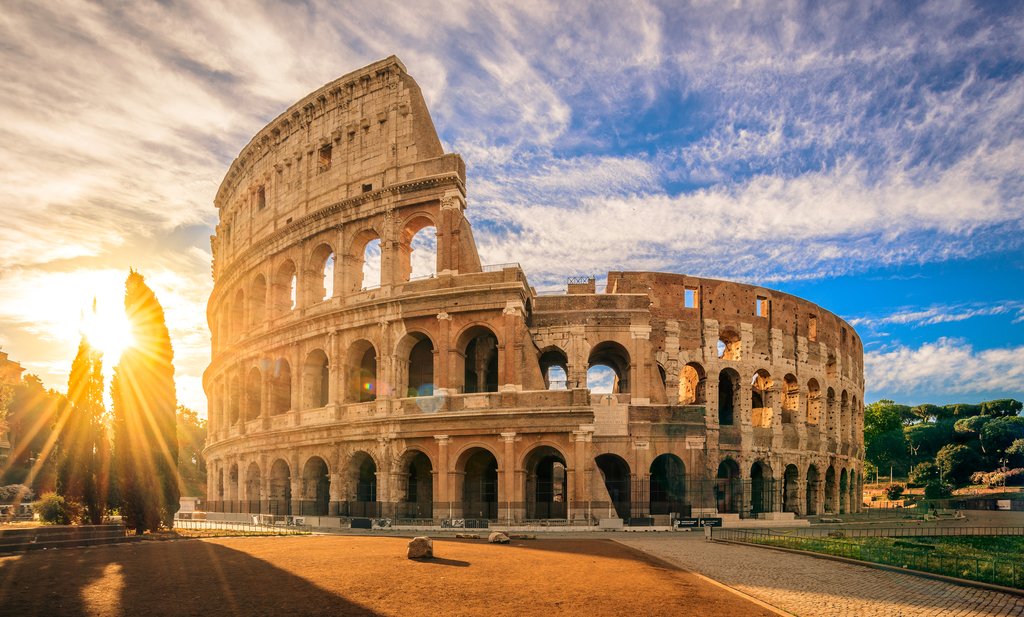 The ancient Roman Colosseum 