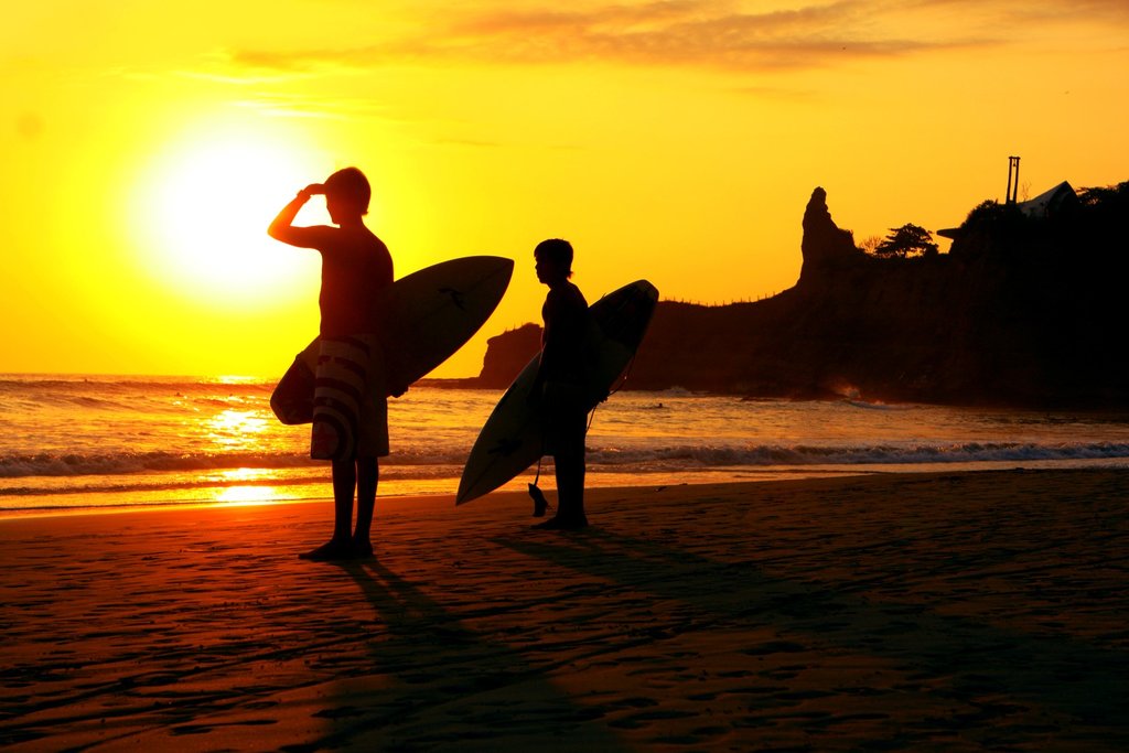 Surfers in Montañita