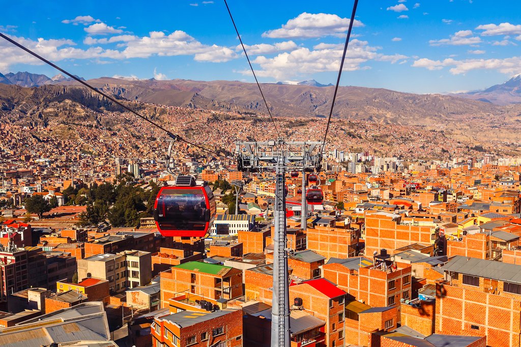 Cable car above La Paz