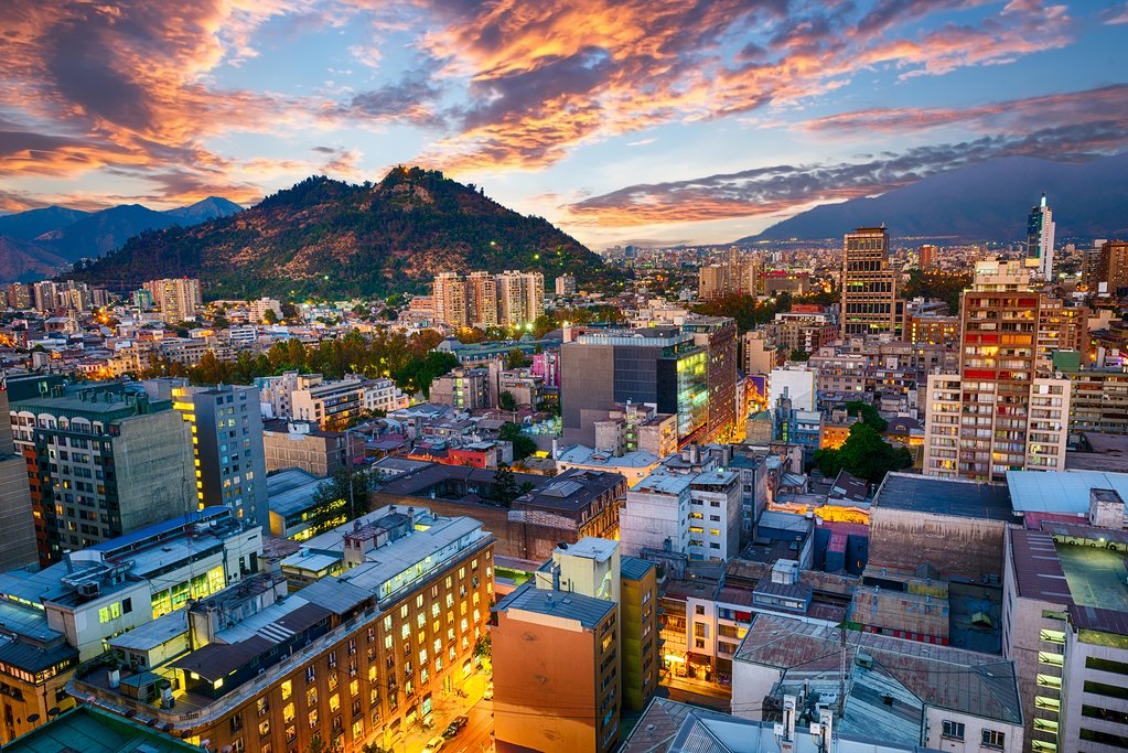 Panoramic view of downtown Santiago