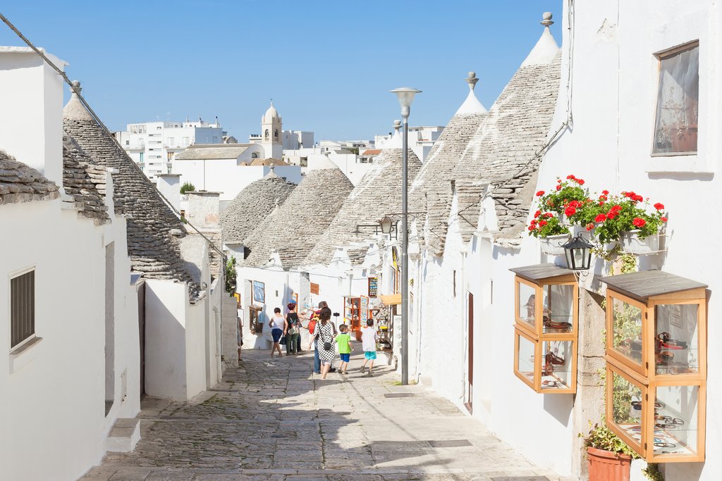 Trulli street in Alberobello, Puglia