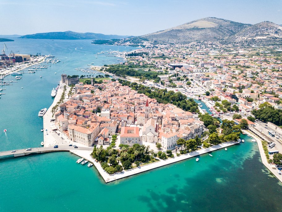 Aerial View of Trogir and its Surroundings