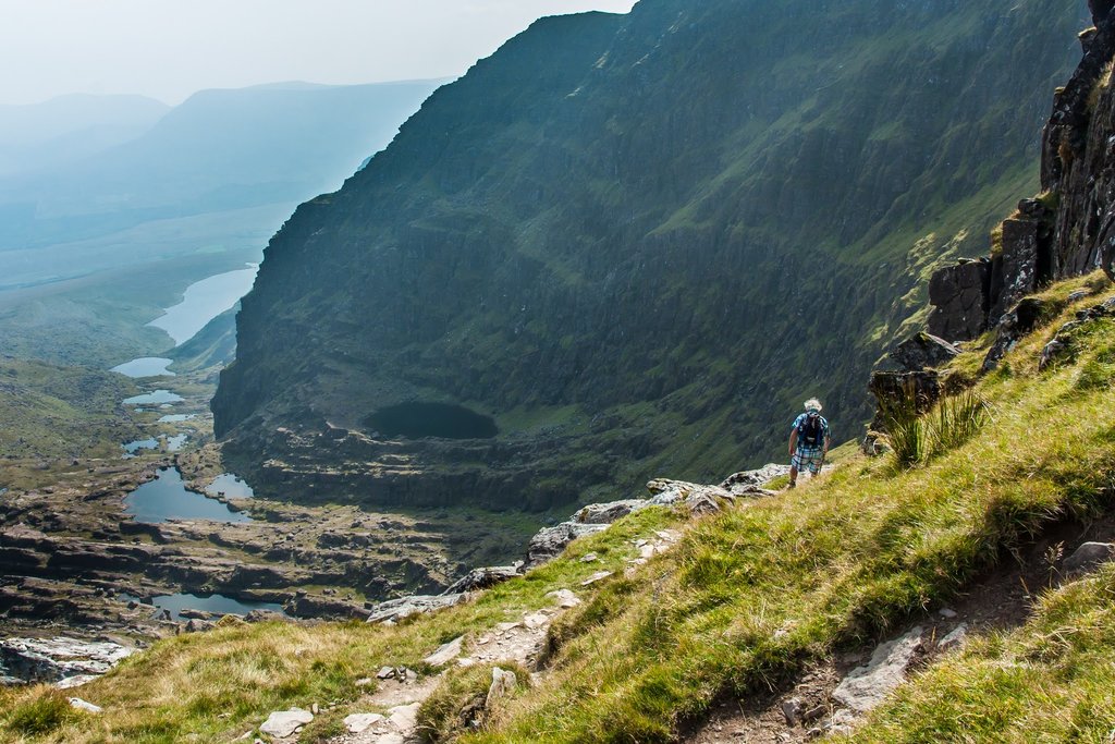 Hiking up the cliffsides