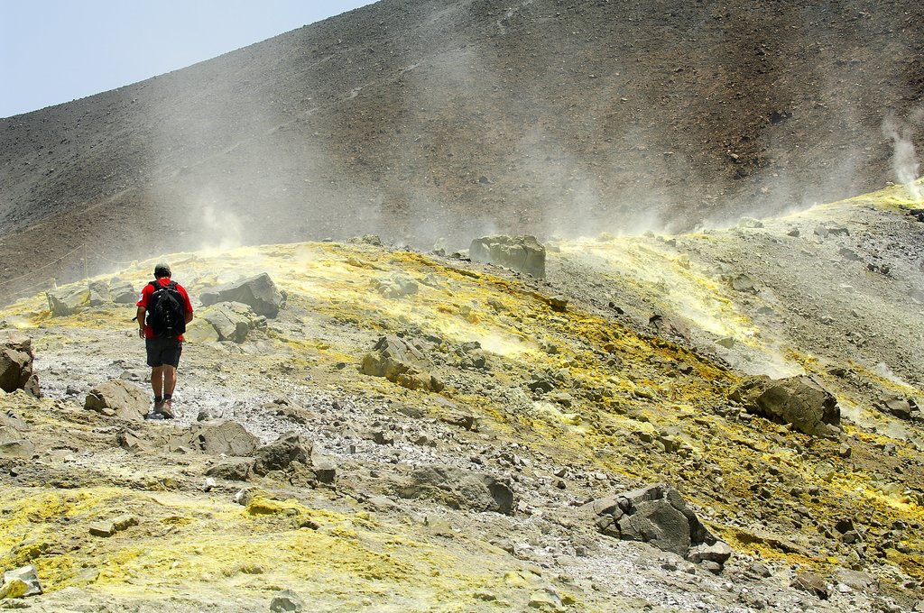 Volcanic activity on the island of Vulcano
