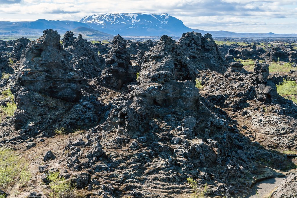 Hike the small loop around the Dimmuborgir lava formations