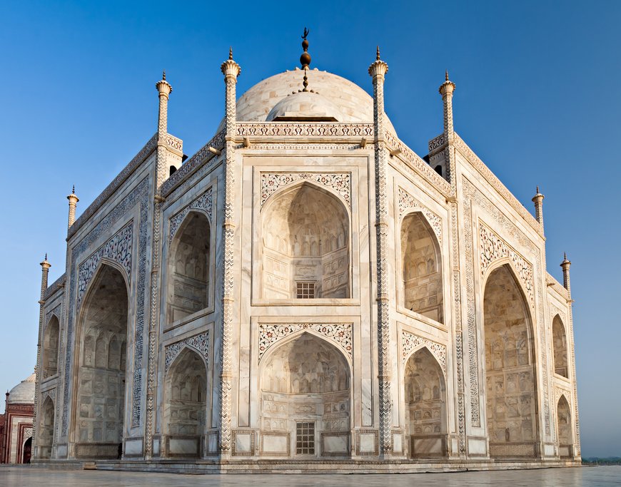The Taj Mahal is even more magical bathed in the sunrise light