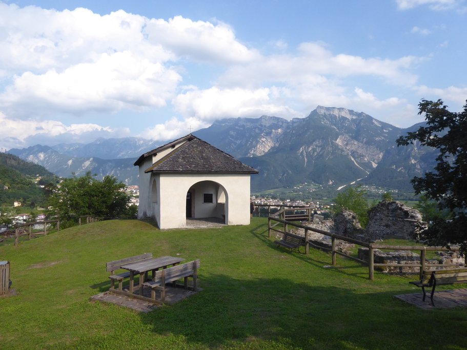 A chapel in the Dolomite Mountains