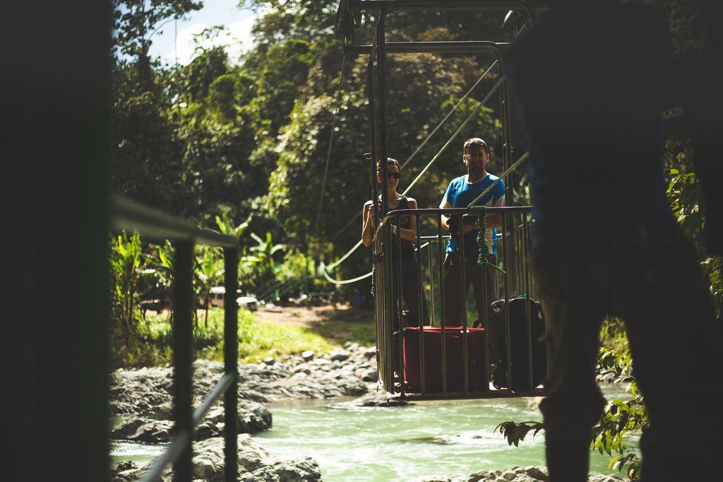 Cross the river by cable car