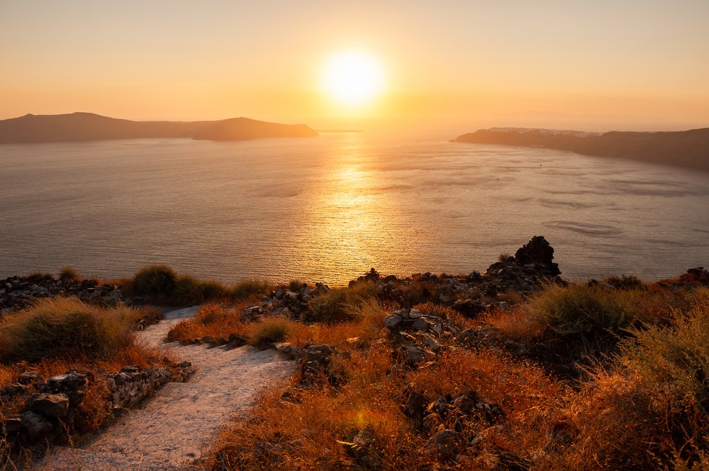 Hiking Along Santorini's Caldera
