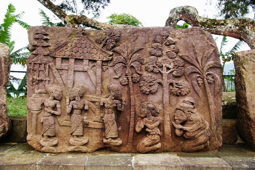Marvel at the ancient bas-reliefs of Sukuh Temple