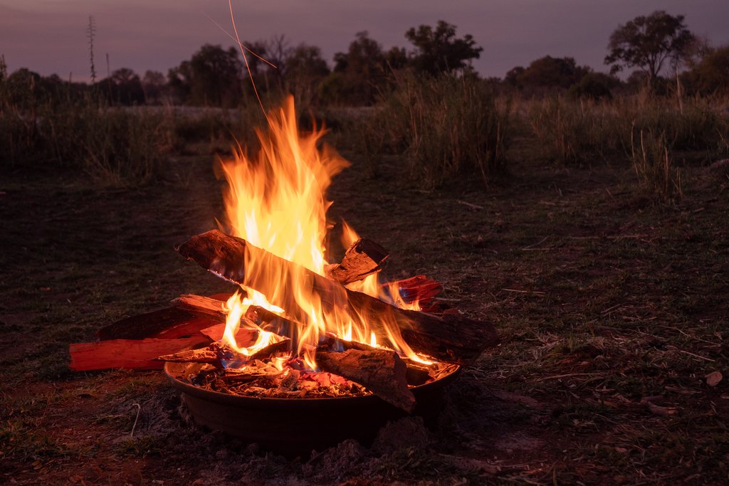 Campfire in Okavango Delta