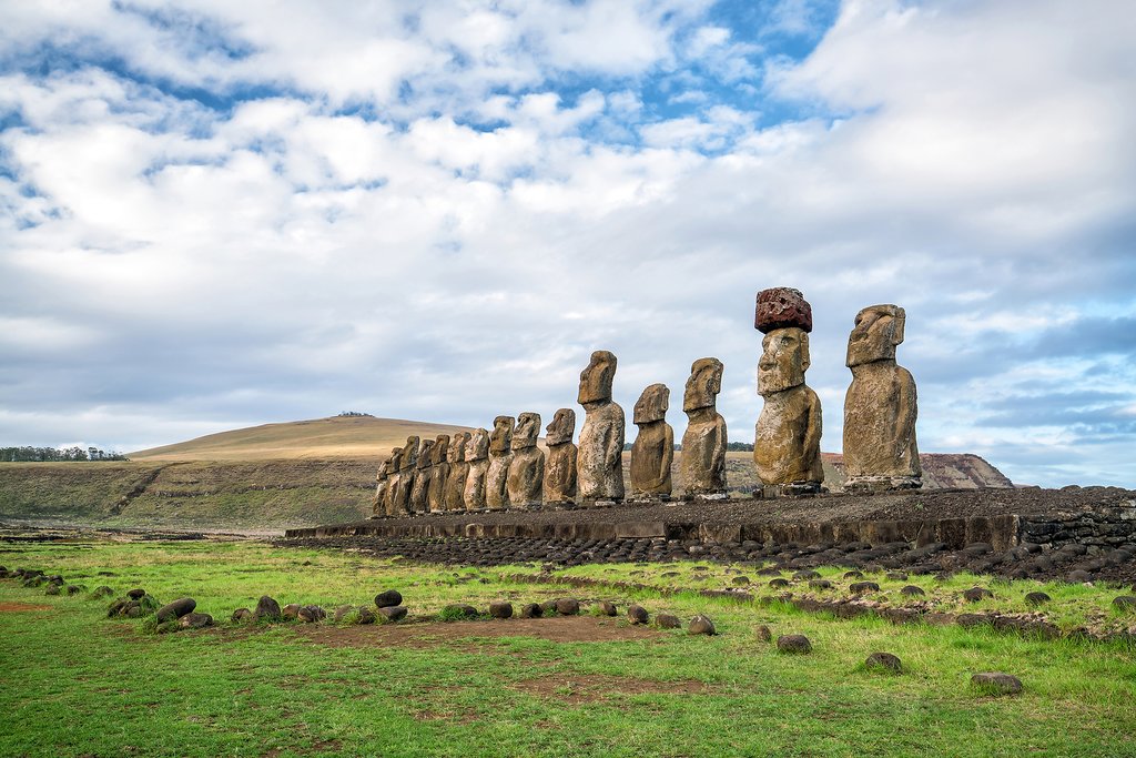Moais at Ahu Tongariki on Easter island