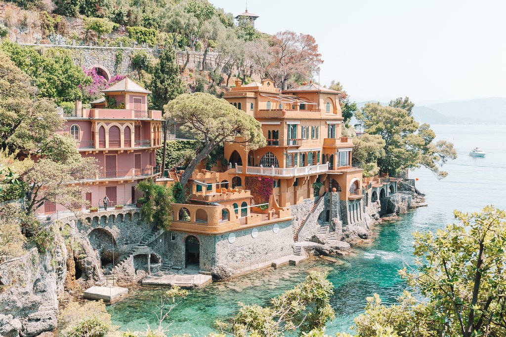 Colorful summer villas in Portofino
