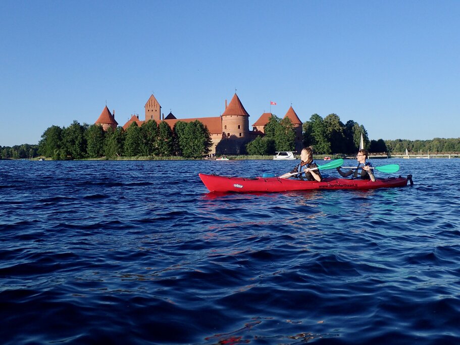 Kayaking at the Lake Galve in Trakai