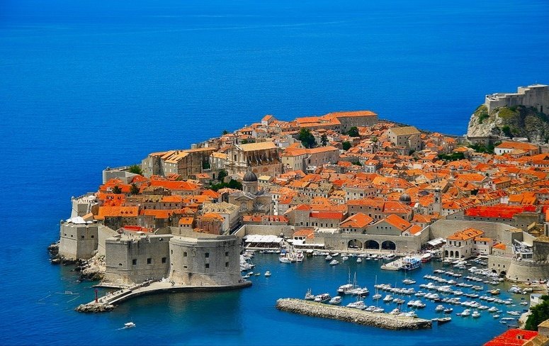 Famous Dubrovnik as seen from above